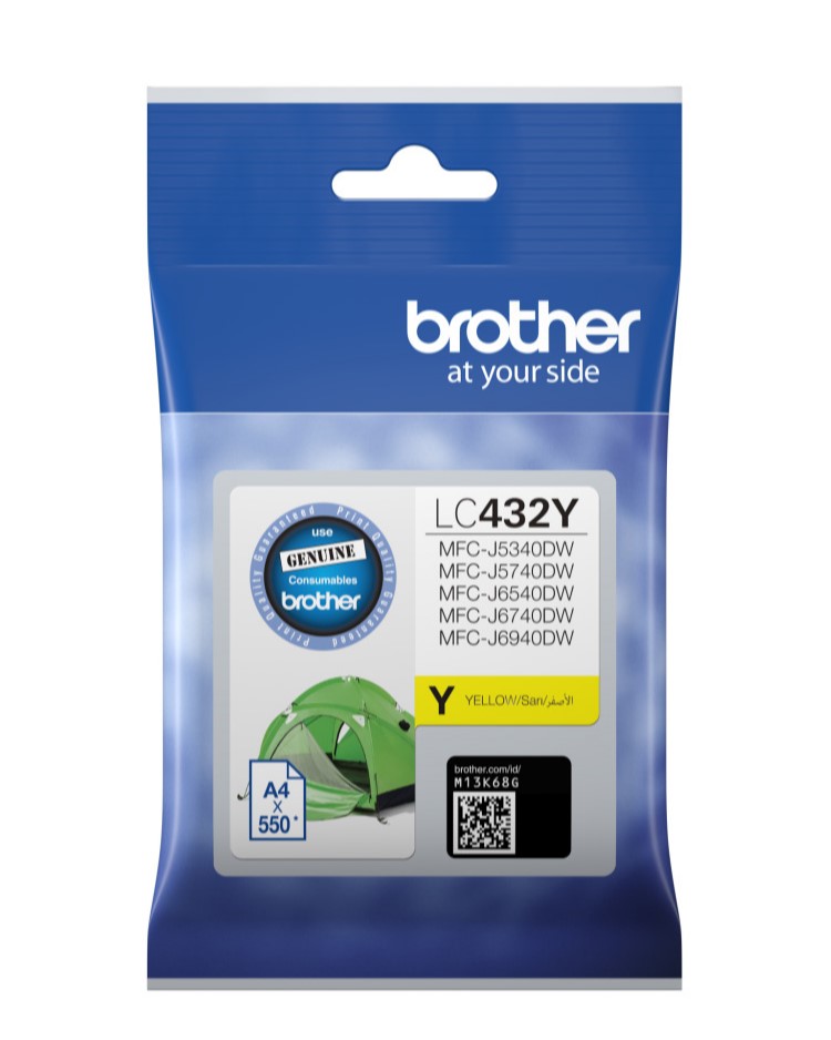 COB-LC-432Y Brother YELLOW INK CARTRIDGE TO SUIT MFC-J5340DW/MFC-J5740DW/MFC-J6540DW/MFC-J6740DW/MFC-J6940DW -UP TO 550 PAGES