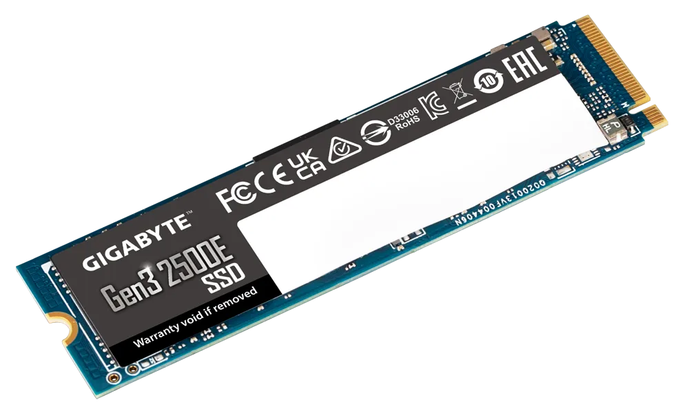 HBG-G325E-500G-M2 Gigabyte G325E 500G M2 500G PCIe 3.0x4, 2300/1500 MB/s 60k/240Kl MTBF 1.5m hr Limited 3 years or 120TBW