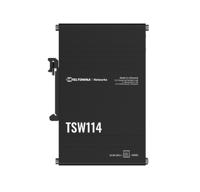 NHT-TSW114 Teltonika TSW114 Gigabit DIN Rail Ethernet Switch,Easy Mounting, 5x Gigabit Ethernet Ports with speeds of up to 1000 Mbps, PSU excluded