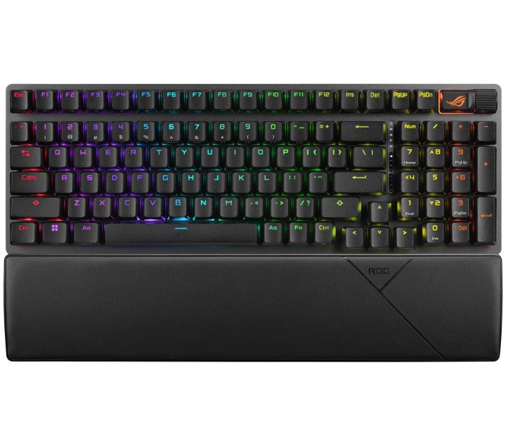 KBA-STRIXIIWL-SNOW ASUS ROG STRIX SCOPE II 96 WL Snow Switch NX Wireless Gaming Mechanical Keyboard, Tri-mode Connection, Streamer hotkeys, Multifunction controls