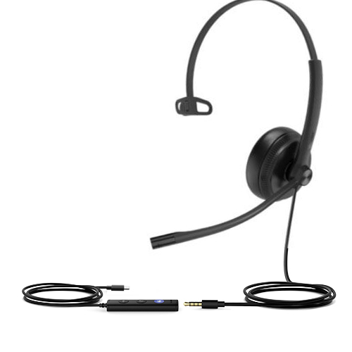 IPY-TEAMS-UH34SE-M-C Yealink TEAMS-UH34SE-M-C Teams Certified Wideband Noise Cancelling Headset, USB-C and 3.5mm Jack, Controller with Teams Button, Ultra Lightweight