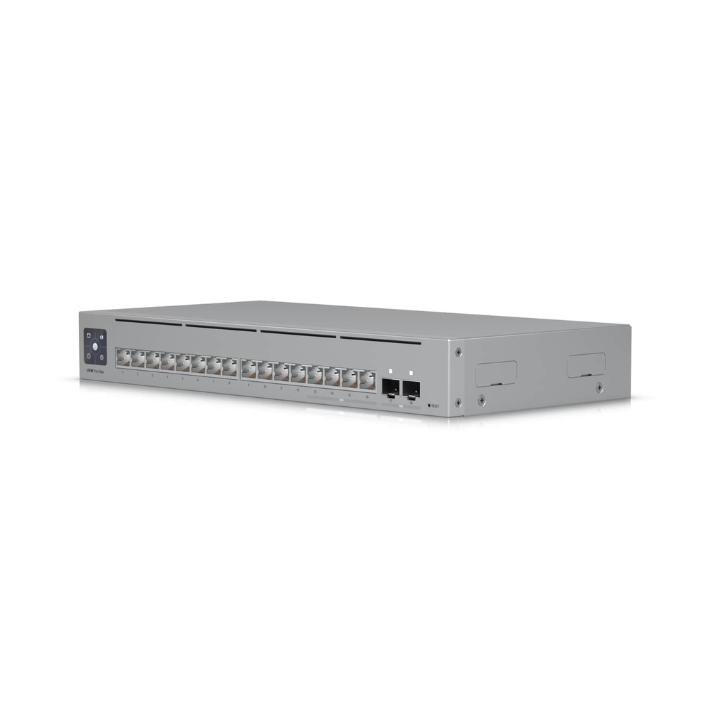 NHU-USW-PRO-MAX-16 Ubiquiti UniFi Network,Pro Max 16 Switch,16-port, Layer 3 Etherlighting, 2.5 GbE, Power Supply 5V, 25W, Versatile Mounting Options.