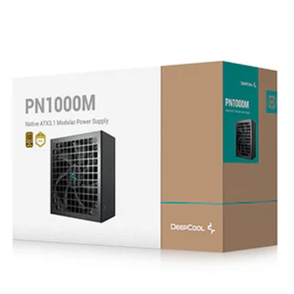 [PSD-PN1000M] PSD-PN1000M DeepCool PN1000M Gamer Storm 80+ Gold Black Fully Modular Power Supply, 135mm FDB Fan, Japanese Bulk Capacitor, ATX3.1, 12V-2x6 PCIe 5.1 Cable
