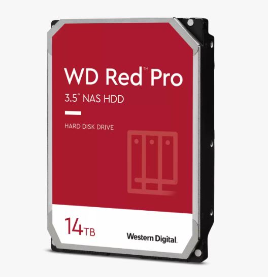 HAWD-WD142KFGX Western Digital WD Red Pro 14TB 3.5' NAS HDD SATA3 7200RPM 512MB Cache 24x7 180TBW ~8-bays NASware 3.0 CMR Tech 5yrs wty ~WD142KFGX