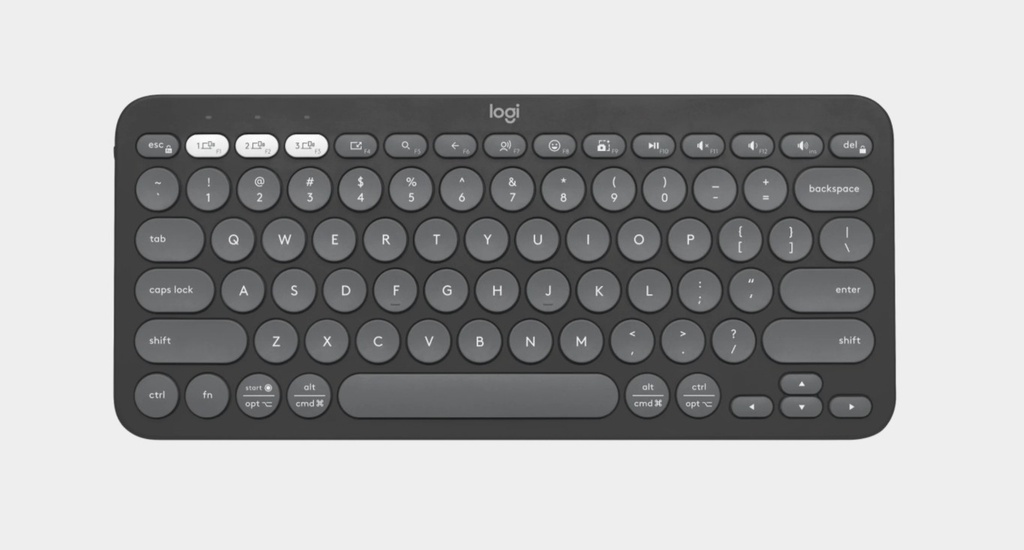KBLT-K380S-GRAPHITE Logitech PEBBLE KEYS 2 K380S Slim, minimalist Bluetooth® Wireless Keyboard with customizable keys (Graphite)