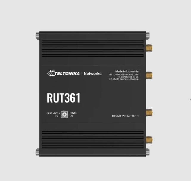 NHT-RUT361 Teltonika RUT361 Industrial Cellular Router, Compact and Powerful Industrial 4G LTE Cat 6 Router/Firewall, Rugged Aluminium Housing, PSU included