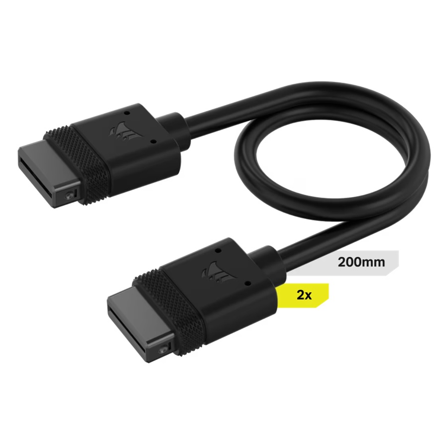 CAC-ICLK-CB20C-K Corsair iCUE LINK Cable, 2x 200mm with Straight connectors, Black(LS)