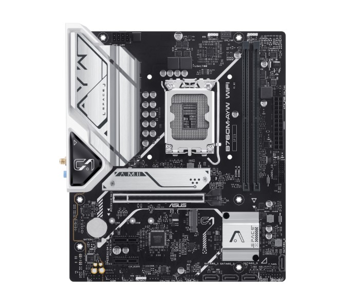 MBA-B760M-AYW-WF ASUS B760M-AYW WIFI Intel LGA1700 mATX Motherboard, DDR5 96GB 8000(OC), PCIe 4.0, 2xM.2, 2.5GbE, WiFi 6, HDMI 4K60