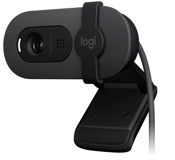 [VILT-BRIO100-GRAPHIT] VILT-BRIO100-GRAPHIT Logitech Brio 100 Full HD 1080p webcam with auto-light balance, integrated privacy shutter, and built-in mic