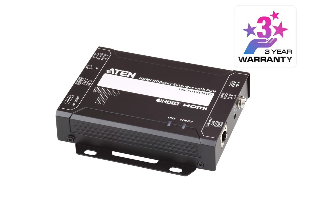 KVA-VE1812T Aten HDMI HDBaseT Transmitter with POH, 1080p@150m with long reach mode, 4K@100m, bi-directional RS232 and IR channel