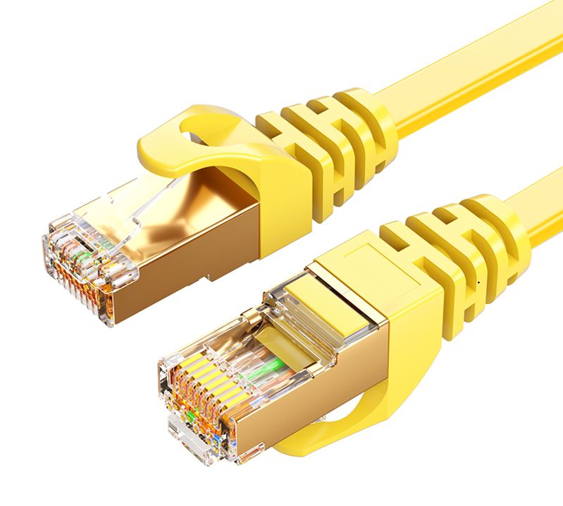 CB8W-PL7-10YEL 8Ware CAT7 Cable 10m - Yellow Color RJ45 Ethernet Network LAN UTP Patch Cord Snagless Flat cable