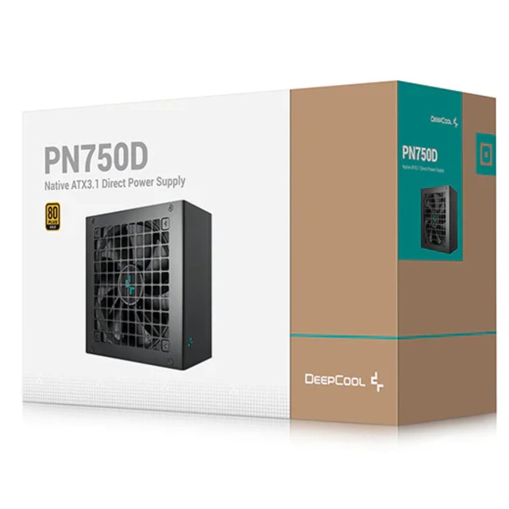 PSD-PN750D DeepCool PN750D 750W 80+ Gold Certified Non-Modular ATX Power Supply (Direct Cable), 120mm Fan, Japanese Capacitors, DCtoDC, ATX12V V3.1, 100,000 MTB
