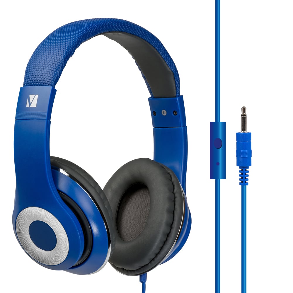 SPV-65068 Verbatim's Over-Ear Stereo Headset Headphones - Ideal for Office, Education, Business, SME (BLUE)