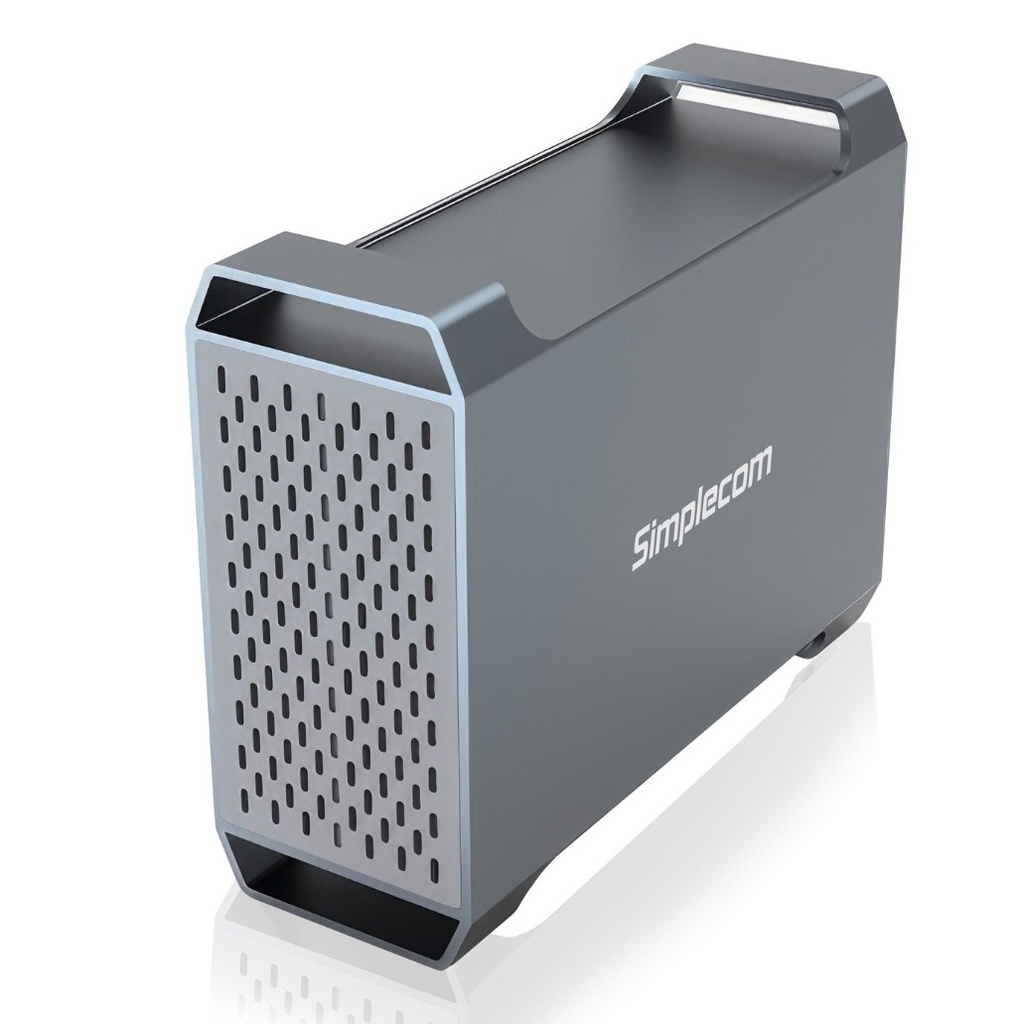 HXSI-SE482 Simplecom SE482 SuperSpeed USB Dual Bay 3.5' SATA Hard Drive RAID Enclosure USB-C RAID 0/1, JBOD