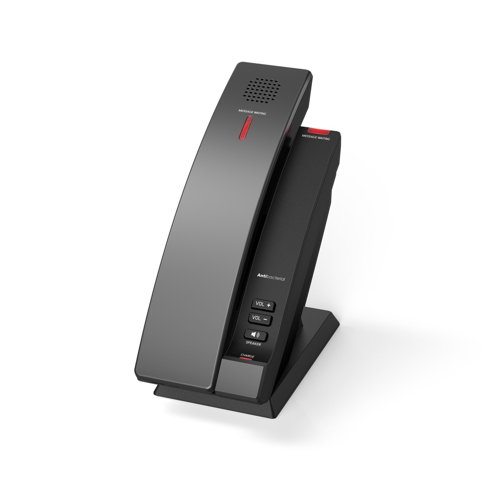 [IPS-HD101] IPS-HD101 SNOM HD101 Hospitality Phone, Cordless DECT handset, Antibacterial housing, Large LED call indicator, Up to 4 handsets, PoE, HD audio