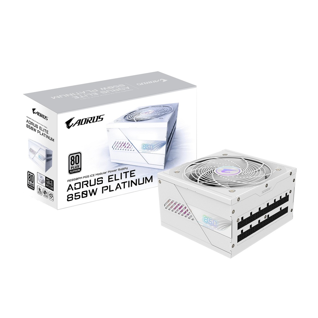 PSG-GP-AE850PMPG5ICE Gigabyte GP-AE850PM PG5 ICE 850W PSU Power Supply, ATX  60-50 Hz 850W  120mm Fan 80 PLUS  Platinum  >100,000 hours