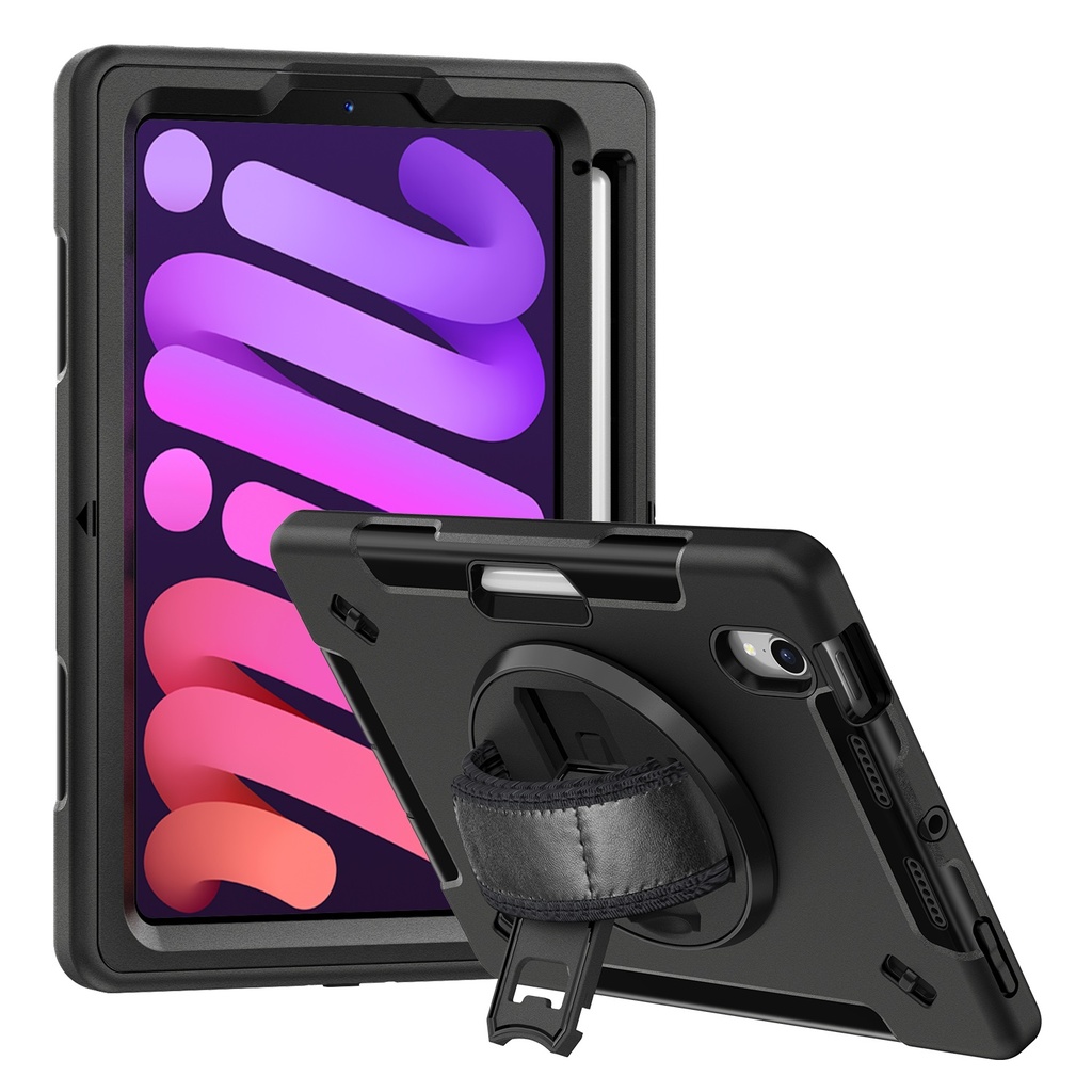 MPA-CHDPMINI6 USP Rugged Apple iPad Mini (8.3') (A17 Pro) (7th Gen) / iPad Mini (8.3') (6th Gen) Case Black -  Built-in-Kickstand, 5 Years Warranty