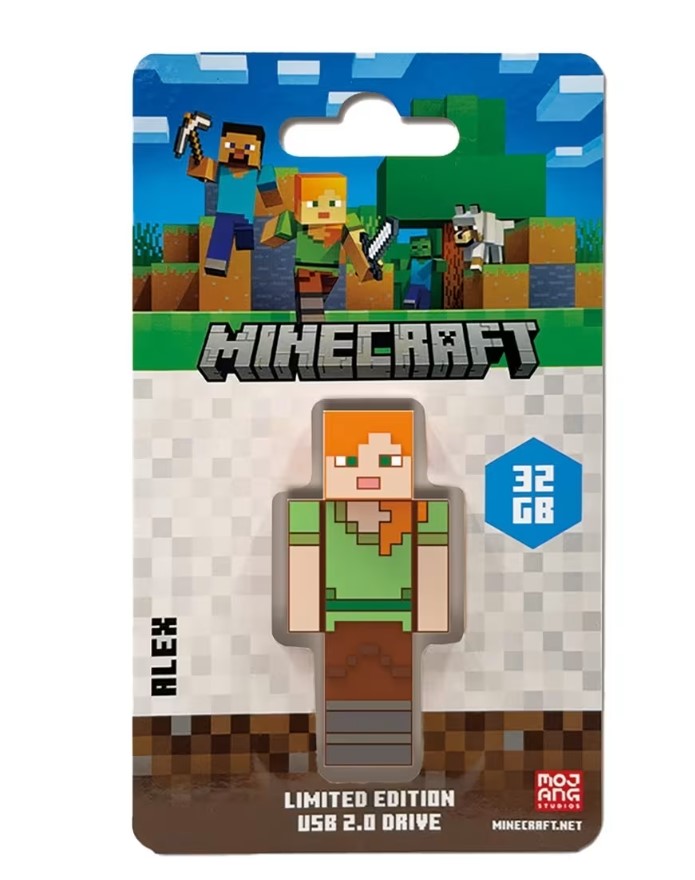 USV-66977 Verbatim Minecraft Alex - Collector's Edition USB Flash Drive - 32GB - Alex Retail Pack - Minecraft Movie 2025