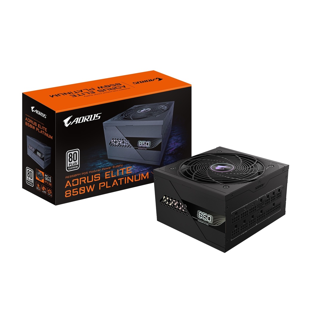 PSG-GP-AE850PMPG5 Gigabyte GP-AE850PM PG5 850W PSU Power Supply, ATX  60-50 Hz 850W 120mm Fan 80 PLUS  Platinum >100,000 hours