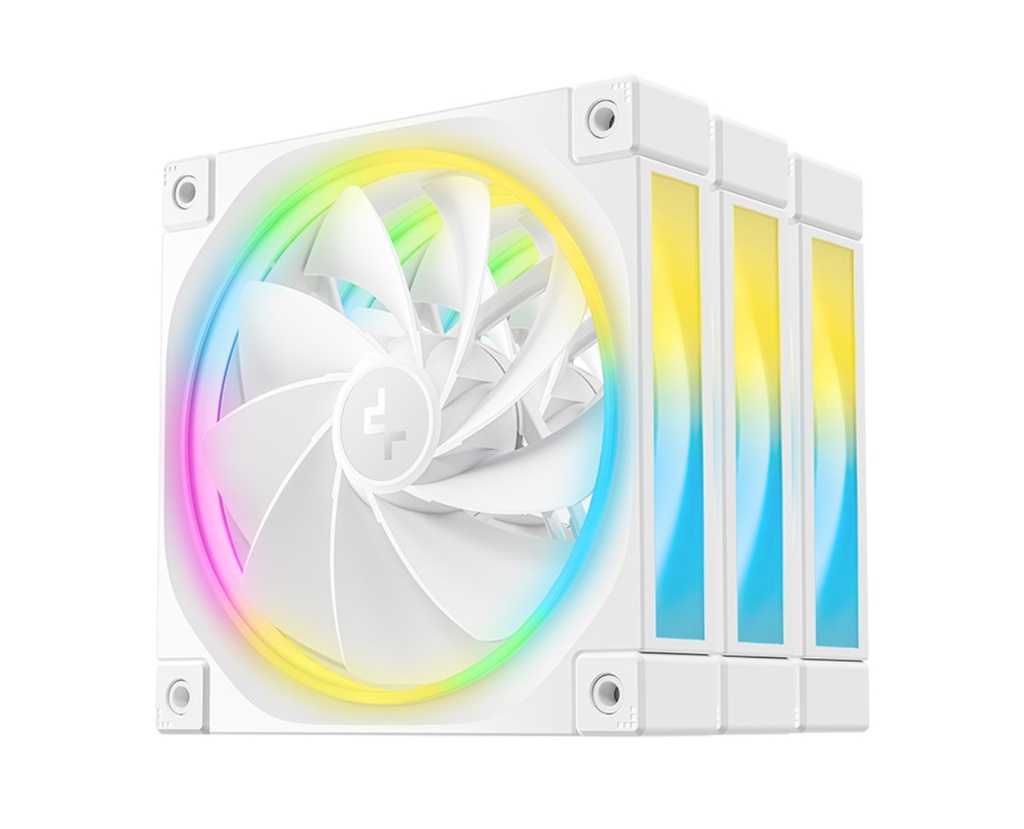 CFD-FL12R-3P-WH DeepCool FL12R White 120mm (3-Pack)  Unique Addressable RGB  High Performance Fans,  Low Noise, 4-pin PWM, Fluid Dynamic Bearing