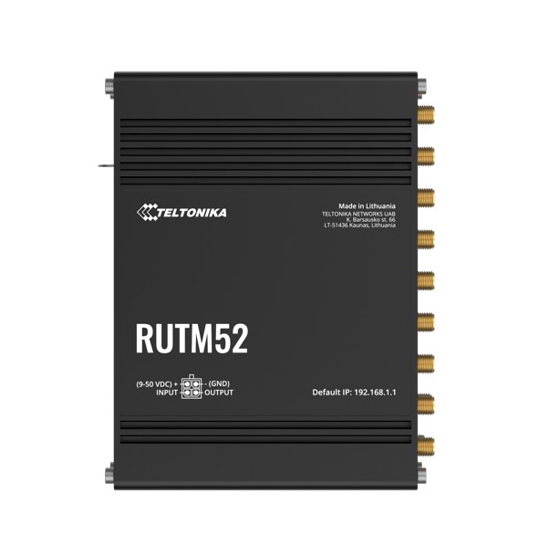 NHT-RUTM52 Teltonika RUTM52 Dual 5G Router, 5G dual SIM/ESIM cellular, 5 Gigabit Ethernet ports, Backward compatible with 4G(LTE Cat 20)