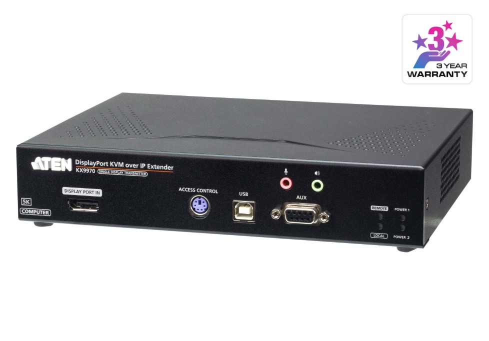KVA-KX9970T Aten 5K DisplayPort KVM over IP Transmitter with Boundless Switching and Support for Video Walls