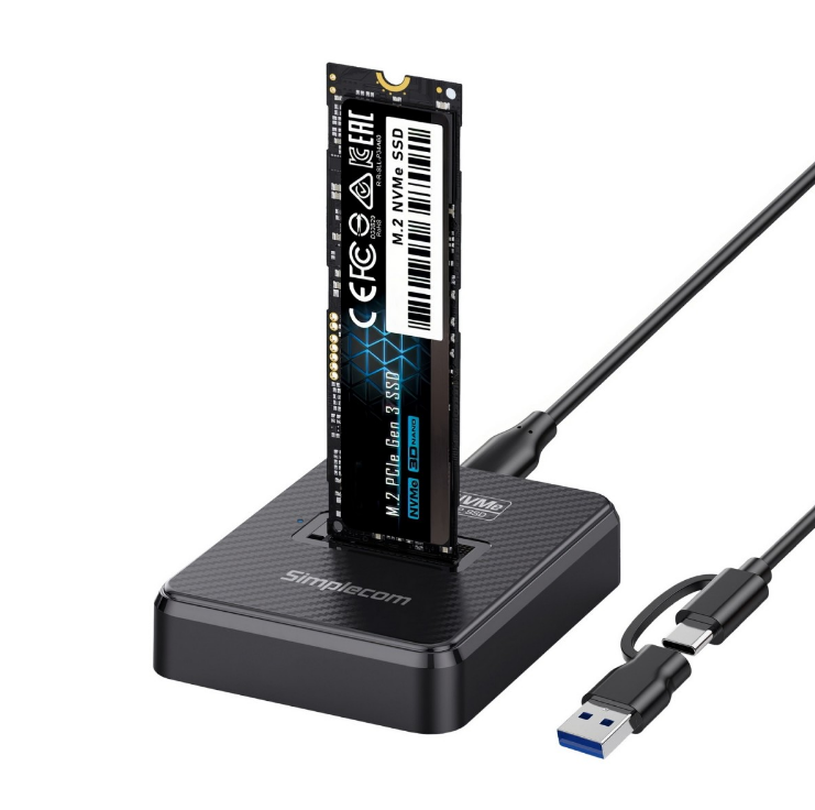 HXSI-SD511 Simplecom SD511 M.2 SSD Docking Station NVMe and SATA Dual Protocol USB 3.2 Gen 2 10Gbps USB-C interface compliant with USB 3.2 Gen 2 standard