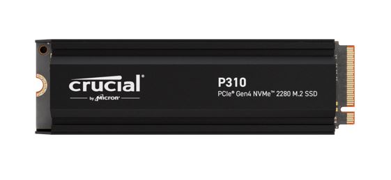 HBC-P310-4TBH Crucial P310 4TB Gen4 2280 NVMe SSD Heatsink 7100/6000 MB/s R/W 800TBW 1000K/1000K IOPS 1.5M hrs MTTF Full-Drive Encryption M.2 PCIe4 5yrs