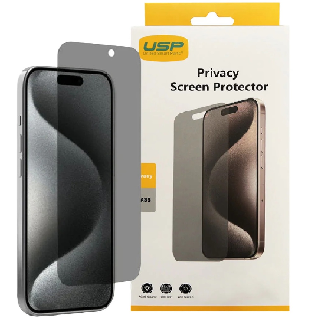 MPA-6976552042321 USP Apple iPhone 17 Pro / iPhone 17 / iPhone 16 Pro (6.3') Privacy Screen Protector - Privacy Protection, Scratch Resistant,5 Years Warranty
