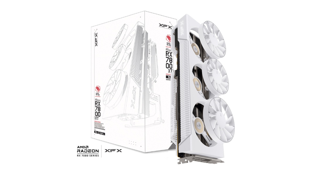 [VCX-RX9070XTOC16GB-MA-WH] VCX-RX9070XTOC16GB-MA-WH XFX Mercury AMD Radeon RX 9070XT OC White Magnetic Air Edition with RGB 16GB GDDR6 HDMI 3xDP, AMD RDNA™ 4 (RX-97TMARGW9)