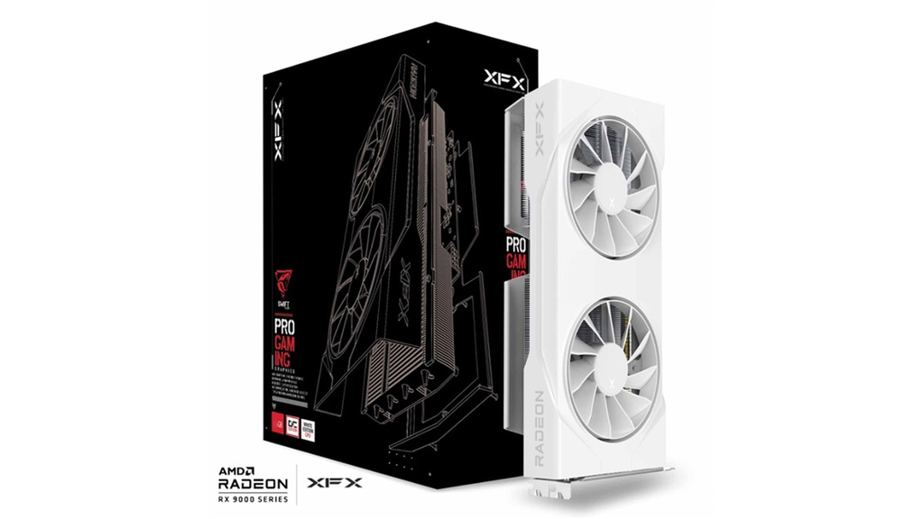 [VCX-RX9060XTOC-16GB-WH] VCX-RX9060XTOC-16GB-WH XFX Swift AMD Radeon RX 9060XT OC White Gaming Edition with 16GB GDDR6 HDMI 2xDP, AMD RDNA™ 4 (RX-96TSW16WQ)