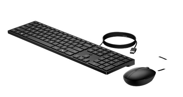NAHP-320MKWKM HP 320MK USB Wired Desktop Keyboard Mouse Combo Reduced-sized & Low-Profile Quiet Keys Plug&Play for Notebook Desktop PC WIN11/10 Black