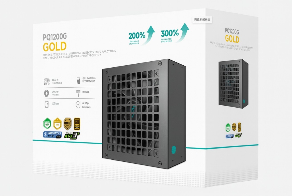 PSD-PQ1200G-GS DeepCool PQ1200G 1200W Gamer Storm 80+ Gold/Cybenetics Fully Modular ATX Power Supply 120mm Fan, Japanese Capacitors, DC to DC, ATX12V V3.1,