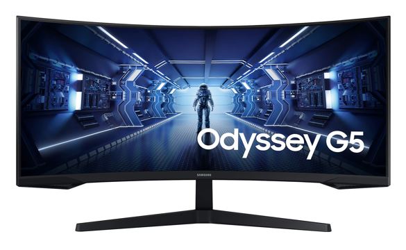 MNS-LC34G55TWWEXXY Samsung 34' Odyssey G55T WQHD Curved 3440x1440 21:9 1000R 165Hz 1ms 250 cd/㎡ FreeSync VA DP HDMI Headphone Tilt VESA Gaming Monitor Black 3YR