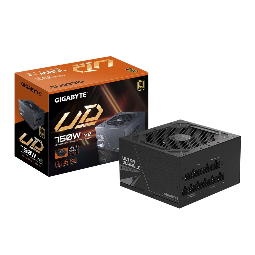 PSG-UD750GMPG5V2 Gigabyte UD750GM PG5 V2, 750W ATX PSU Power Supply  80+ Gold >90%  Black Embossed Cables 100-240 Vac  >100K Hrs (NEW)