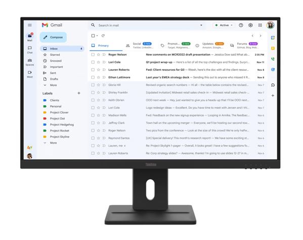 MNLEN-E27-40 LENOVO ThinkVision E27-40 27' FHD IPS Monitor 1920x1080 16:9 4ms 100Hz Anti-glare Tilt Swivel Pivot Height Adjust VGA DP HDMI VESA 3yr WTY Black