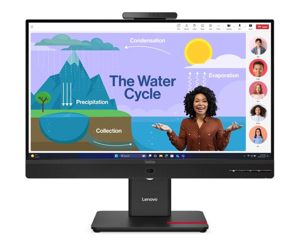 MNLEN-T24D-4V LENOVO ThinkVision T24D-4V 23.8'/24' FHD IPS Monitor 1920x1080 16:9 Height Adjustable Tilt Swivel Pivot DP HDMI USB-C hub LAN Hub Webcam Speaker