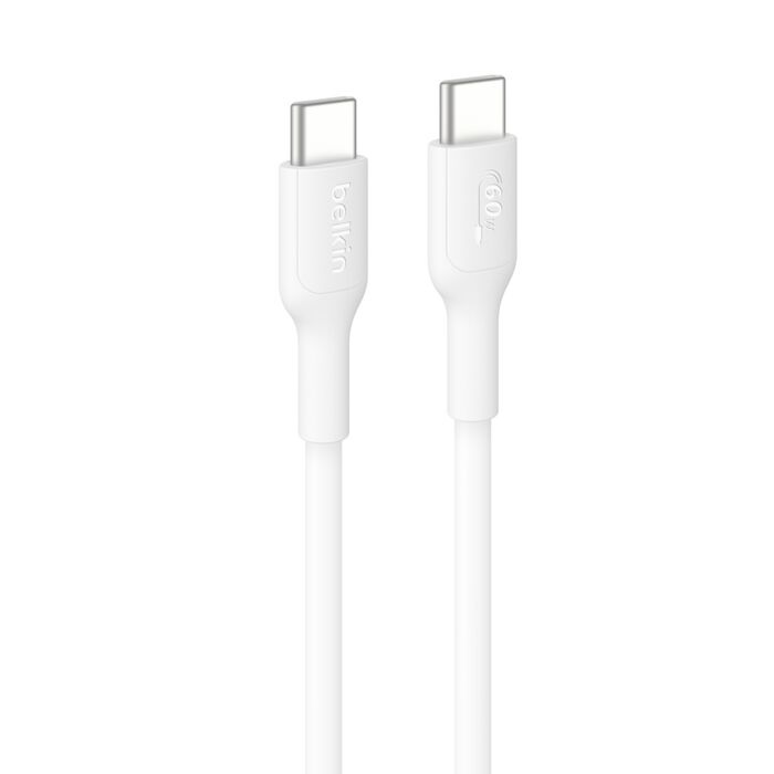 [MPA-CAB023FQ2MWH] MPA-CAB023FQ2MWH Belkin BoostCharge USB-C to USB-C Cable (2M) - White (CAB004bt1MBK), 3A/60W, 480Mbps, 30K+ Bends, Apple, Samsung, USB-IF Certified, 2 Years Warranty