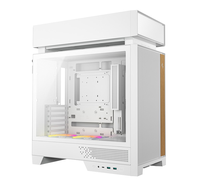 CAD-CL660-WH DeepCool CL660 White Innovative Compartmentalized Optimized ATX Case Pre-installed Dual ARGB Fans, Build-in Atmosphere
