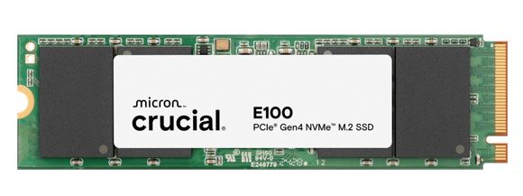 HBC-E100-2TB-P Crucial E100 2TB Gen4 NVMe SSD 5000/4500 MB/s R/W 100TBW 350K/460K IOPS 1M hrs MTTF M.2 2280 PCIe4 3yrs ~Crucial P3 Plus