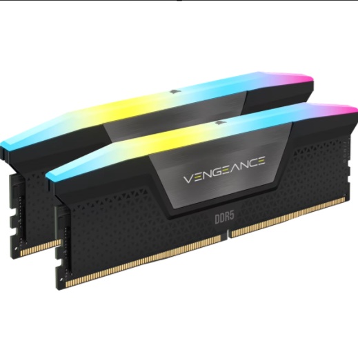 MECMD5-CMH16GX5M2B5200C40 Corsair Vengeance RGB 16GB (2x8GB) DDR5 DRAM 5200MT/s CL40 Memory Kit — Black