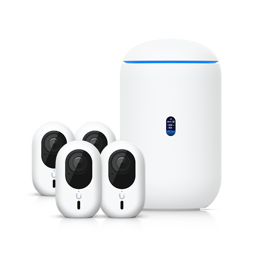 NHU-UDR7-G6-INS-4 Ubiquiti Advanced Home Surveillance Bundle (4 Instant Cameras Pack), Includes 1× UDR7, 4× UVC-G6-INS-W, *Requires MicroSD card for Protect Storage*