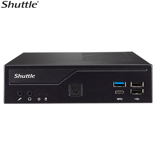 SYS-DH610V2 Shuttle DH610 V2 Slim Mini PC 1L Barebone - Intel 12th/13th/14th Gen , 2xDDR5 (max96g), 2.5' HDD/SSD bay, 2xLAN (1G & 2.5G), 2xRS232, HDMI, 2xDP, 120W