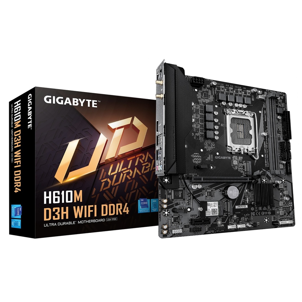 MBG-H610MD3HWIFIDDR4 Gigabyte H610M D3H WIFI DDR4 Intel LGA 1700 , 2x DDR4 ~64GB, 1 x HDMI, 1x PCI x16, 1x PCI=E x1,1x M.2, 4x SATA, 4x USB3.2, 2x USB 2