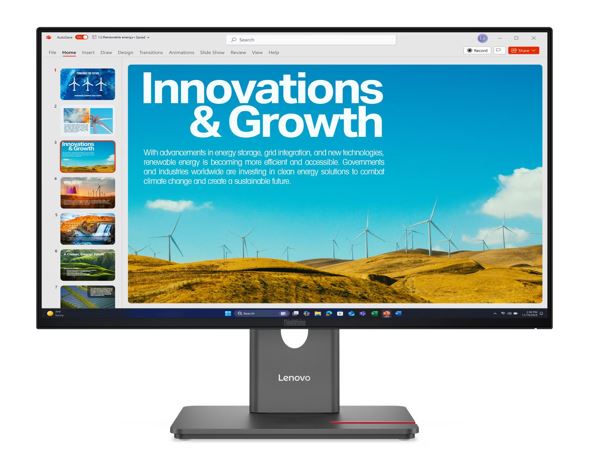 MNLEN-P24QD-40 LENOVO ThinkVision P24qd-40 23.8'/24' QHD IPS Monitor 2K 2560x1440 16:9 Height Adjustable Tilt Swivel Pivot HDMI USB-C DP1.4 4xUSB3.2 Hub LAN 3yr