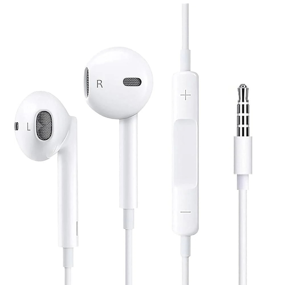 MPA-6902957318839 USP Pisen Half-in-Ear 3.5mm Earphones - White, Ergonomic Design ,HD Call Microphone, 5 Years Warranty