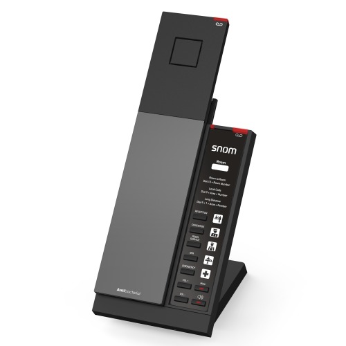 IPS-HD341 Snom HD341 – Slim IP‑DECT Guest Room Phone, PoE or PSU, Customisable handset back cover, GDPR‑compliant,Large LED