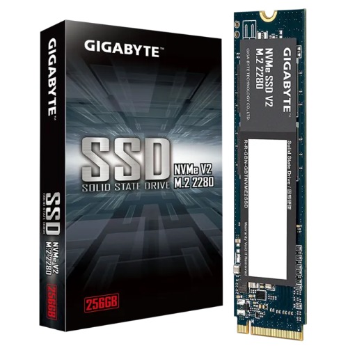 HBG-G3NVMEV2256GM2256GB GIGABYTE Gen3 256GB NVMe PCIe 3.0 x4 M.2 2280 SSD, 3200MB/s Read, 1200MB/s Write, 1.5M Hours MTBF, 3-Year Warranty