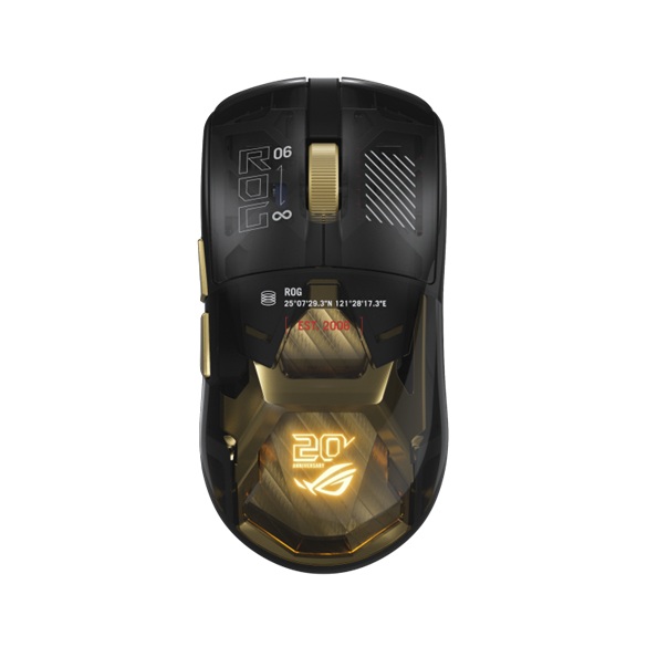 MIA-ROG-HARPE-II-EXTREME ASUS ROG Harpe II Extreme Edition 20, Wireless Gaming Mouse,ROG 100M Optical Switch, Tri-Mode (USB/RF 2.4GHz/BT 6.0), 8000Hz polling, Aura Sync