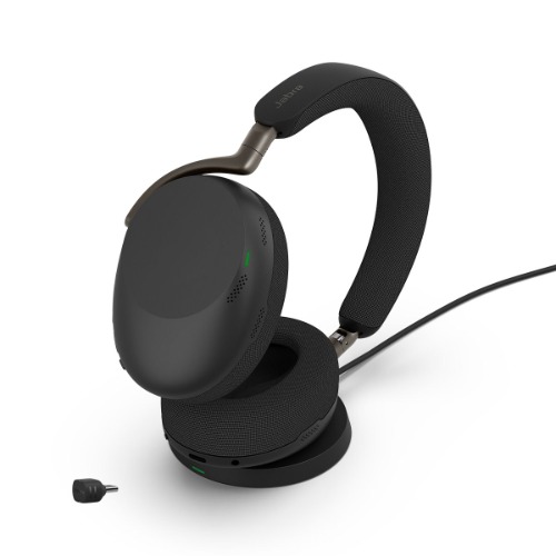 [SPJ-EVL3-85-UC-S-C-ST] SPJ-EVL3-85-UC-S-C-ST Jabra Evolve3 85, UC Stereo Black Bluetooth ANC Headset with Wireless Charging Pad, Link390C BT, USB-C